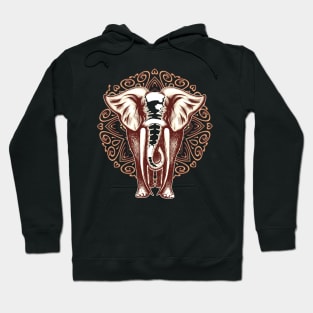 Elephant on Mandala background Hoodie